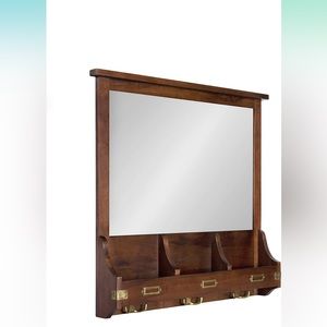 New! Decorative wood organizer with mirror